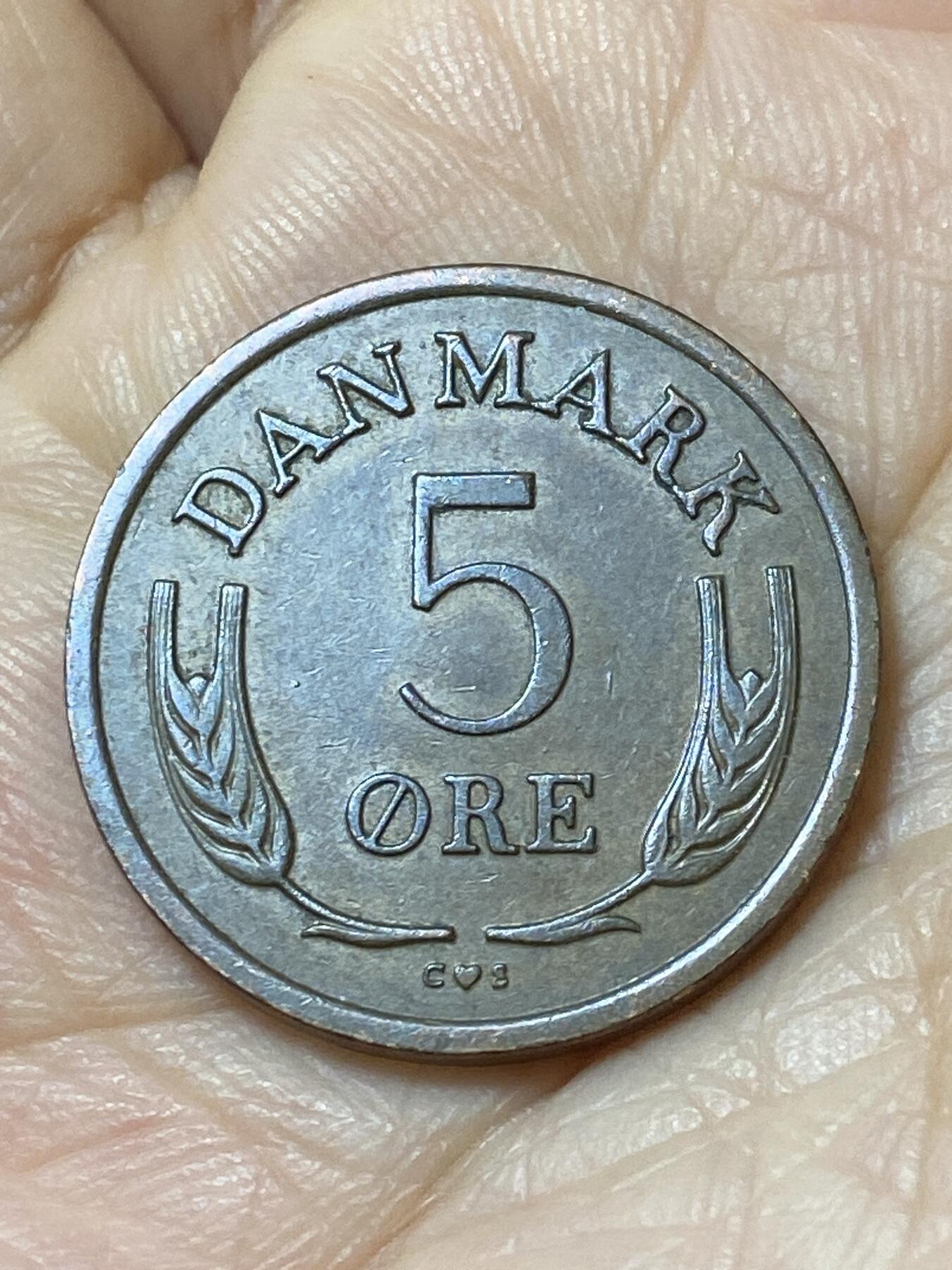 2025年第一百零八场(总第一百三十四场）外国好品散币(免佣金) 丹麦🇩🇰1964年5欧尔(弗雷德里克九世时期，C; S版)