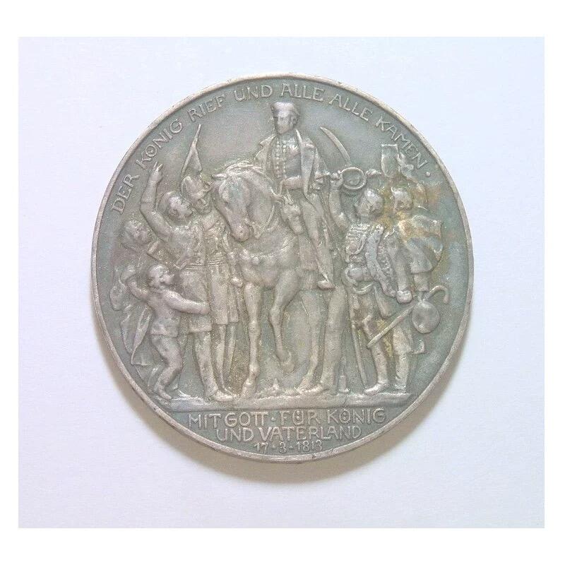 【银】德国普鲁士1913年 普法战争胜利3马克银币 酱五彩爽品