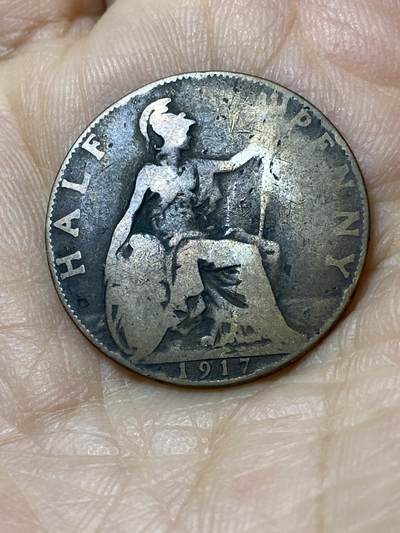 2025年第一百零九场(总第一百三十五场）外国好品散币(免佣金) - 英国🇬🇧1917年半便士(乔治五世第一版)
