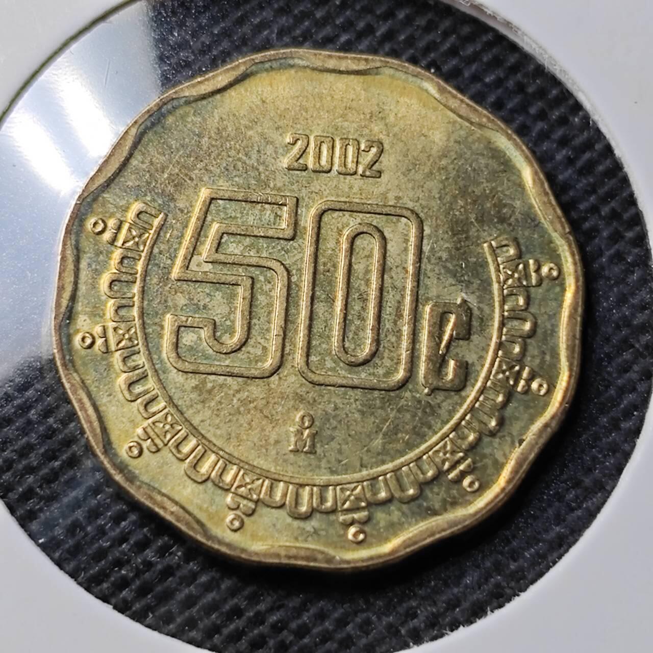 KK钱币收藏小铺 第354场 2月预留时间 周末发货  2002墨西哥50分铜币 好品