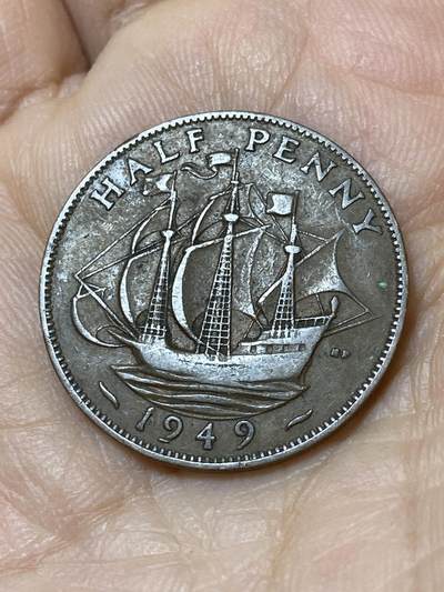 2025年第一百零九场(总第一百三十五场）外国好品散币(免佣金) - 英国🇬🇧1949年半便士(乔治六世第二版，首发年)
