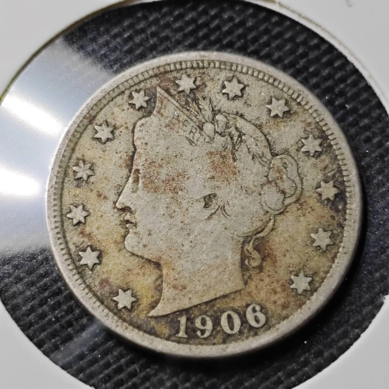 KK钱币收藏小铺 第354场 2月预留时间 周末发货  1906美国5分镍币