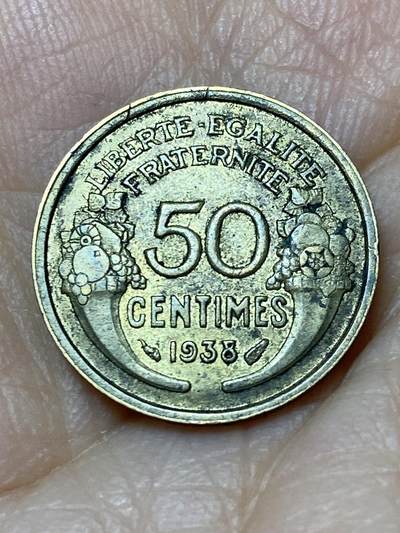 2025年第一百零九场(总第一百三十五场）外国好品散币(免佣金) - 法兰西第三共和国1938年50生丁