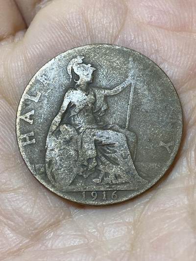 2025年第一百零九场(总第一百三十五场）外国好品散币(免佣金) - 英国🇬🇧1916年半便士(乔治五世第一版)