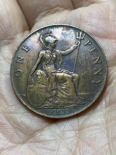 2025年第一百零九场(总第一百三十五场）外国好品散币(免佣金) - 英国🇬🇧1921年1便士(乔治五世第一版)