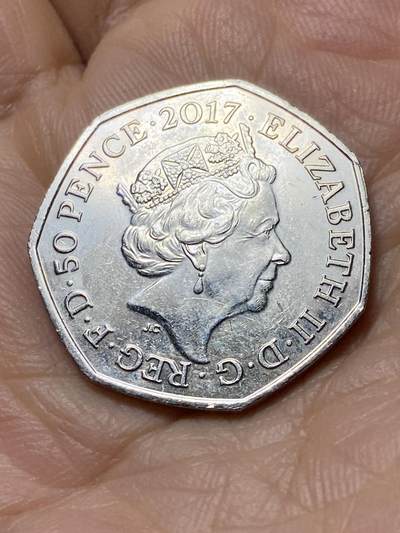 2025年第一百零九场(总第一百三十五场）外国好品散币(免佣金) - 英国🇬🇧2017单年份50便士(本杰明兔纪念币)