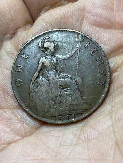 2025年第一百零九场(总第一百三十五场）外国好品散币(免佣金) - 英国🇬🇧1911年1便士(乔治五世加冕年，第一版首发年)