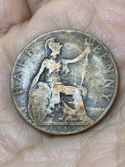 2025年第一百零九场(总第一百三十五场）外国好品散币(免佣金) - 英国🇬🇧1913年半便士(乔治五世第一版)