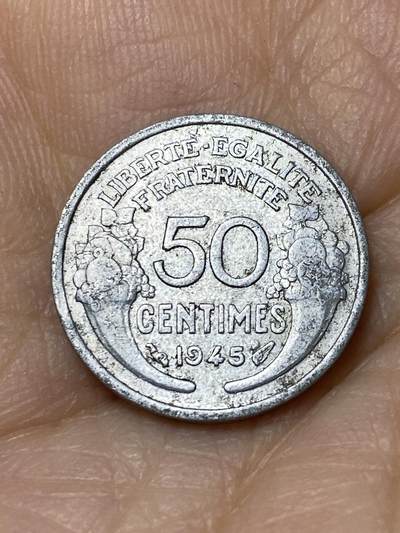 2025年第一百零九场(总第一百三十五场）外国好品散币(免佣金) - 法兰西第四共和国1945年50生丁
