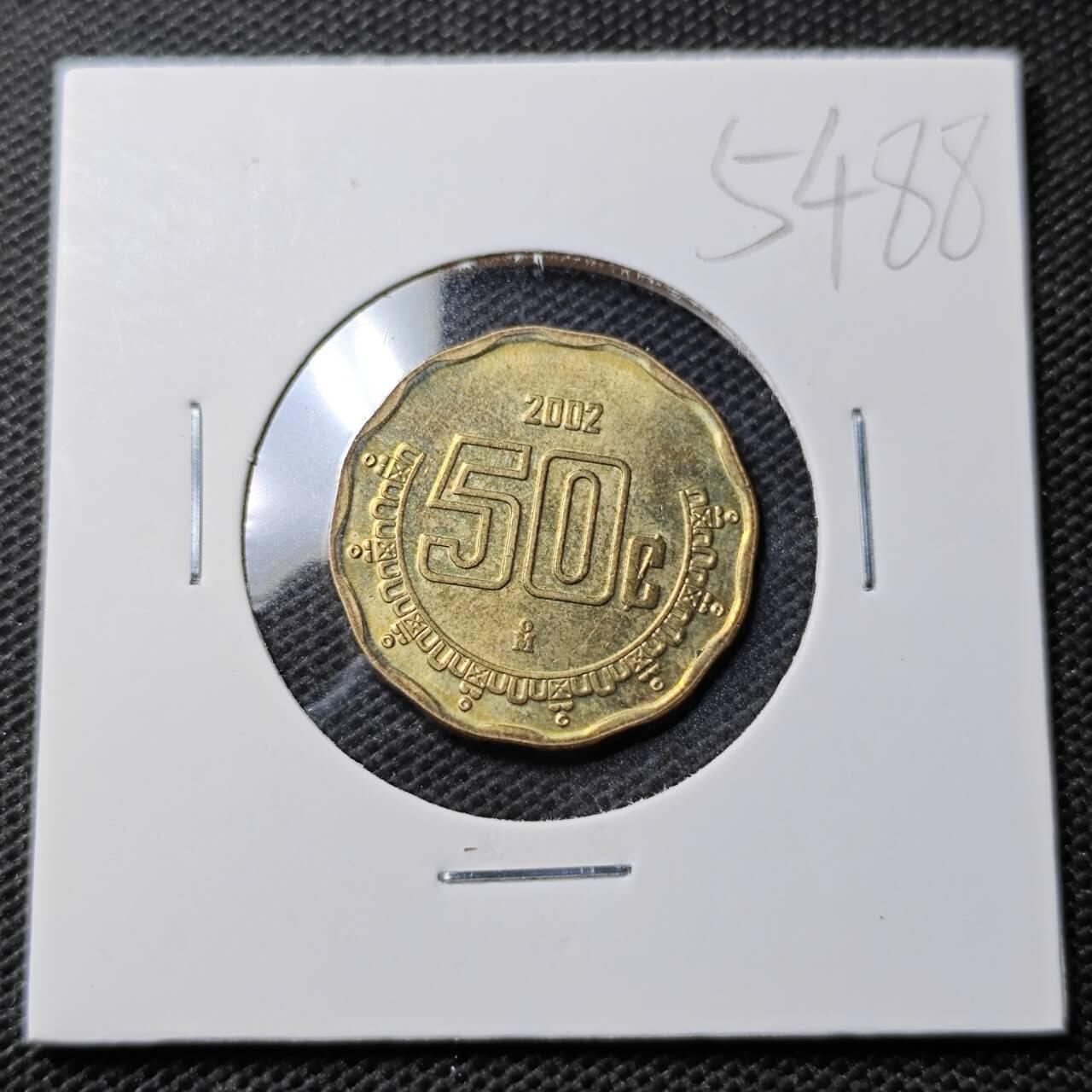KK钱币收藏小铺 第354场 2月预留时间 周末发货  2002墨西哥50分铜币 好品