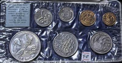 北京马甸外国币专卖第145期，外国币专场，陆续上拍，欢迎关注 1969年版新西兰塑封盒装纪念流通币