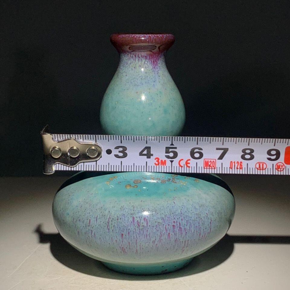 听雨轩 古玩陶瓷 钧瓷窑变釉葫芦瓶