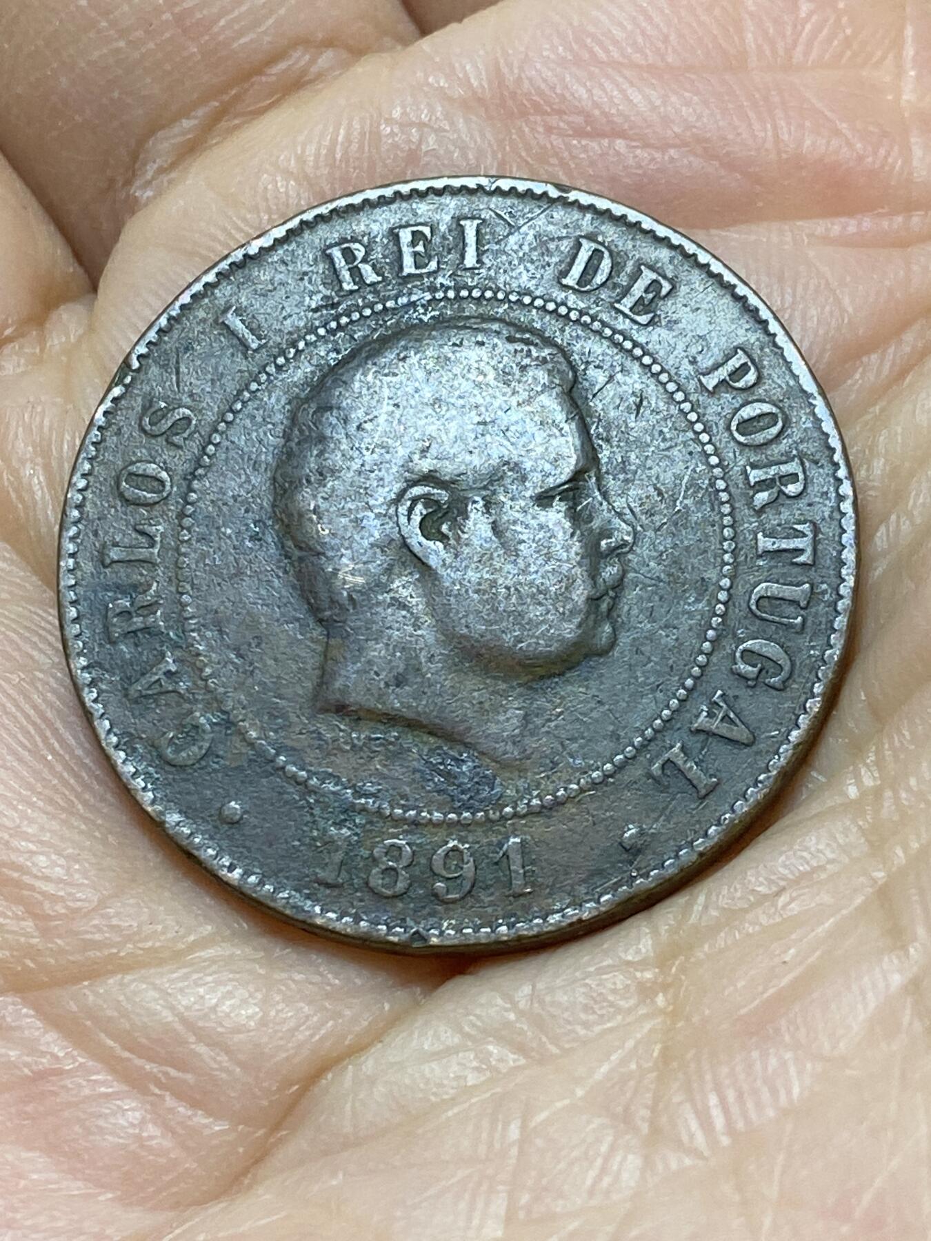 2025年第一百零九场(总第一百三十五场）外国好品散币(免佣金) 葡萄牙王国1891年20瑞斯(卡洛斯一世时期，A标巴黎造)