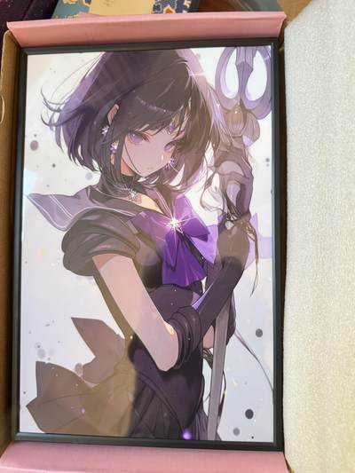 秋萤阁第25期 (10月15日周三晚上22点截拍，欢迎竞拍)  - 美少女战士 晶光画 相框画 全新 A4大小