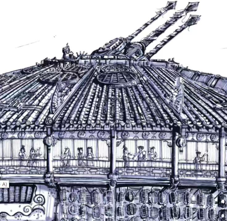零元拍：歪歪亲笔签名星球大战系列作品装饰画《千年隼大酒楼》，作品尺寸：0.8X0.45M，超厚300g泛太克艺术纸，爱普生原装墨水艺术微喷，限量200张