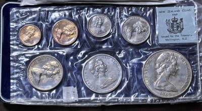 北京马甸外国币专卖第145期，外国币专场，陆续上拍，欢迎关注 1969年版新西兰塑封盒装纪念流通币