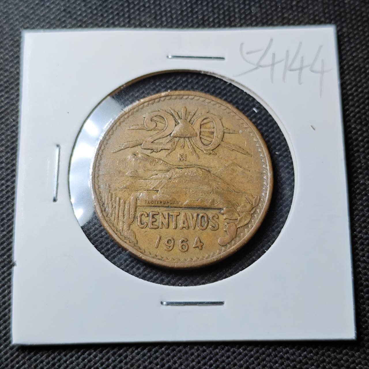 KK钱币收藏小铺 第354场 2月预留时间 周末发货 1964墨西哥20分 