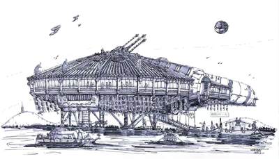 零元拍：歪歪亲笔签名星球大战系列作品装饰画《千年隼大酒楼》，作品尺寸：0.8X0.45M，超厚300g泛太克艺术纸，爱普生原装墨水艺术微喷，限量200张 - 零元拍：歪歪亲笔签名星球大战系列作品装饰画《千年隼大酒楼》，作品尺寸：0.8X0.45M，超厚300g泛太克艺术纸，爱普生原装墨水艺术微喷，限量200张