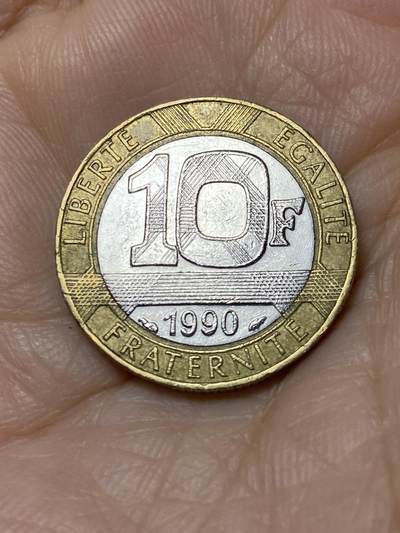 2025年第一百零九场(总第一百三十五场）外国好品散币(免佣金) - 法国🇫🇷1990年10法郎(分段边齿版)