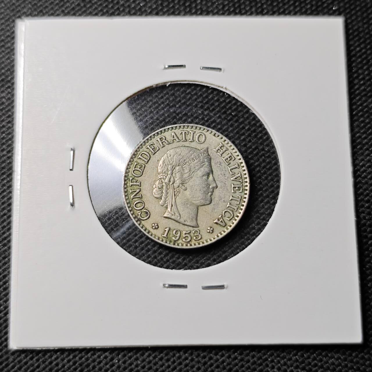 KK钱币收藏小铺 第354场 2月预留时间 周末发货  1953瑞士10分