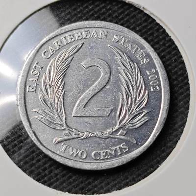 KK钱币收藏小铺 第354场 2月预留时间 周末发货 -  2002英属加勒比2分