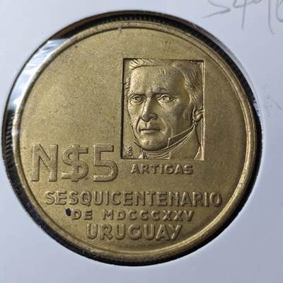 KK钱币收藏小铺 第354场 2月预留时间 周末发货 -  乌拉圭5比索纪念币 不多见