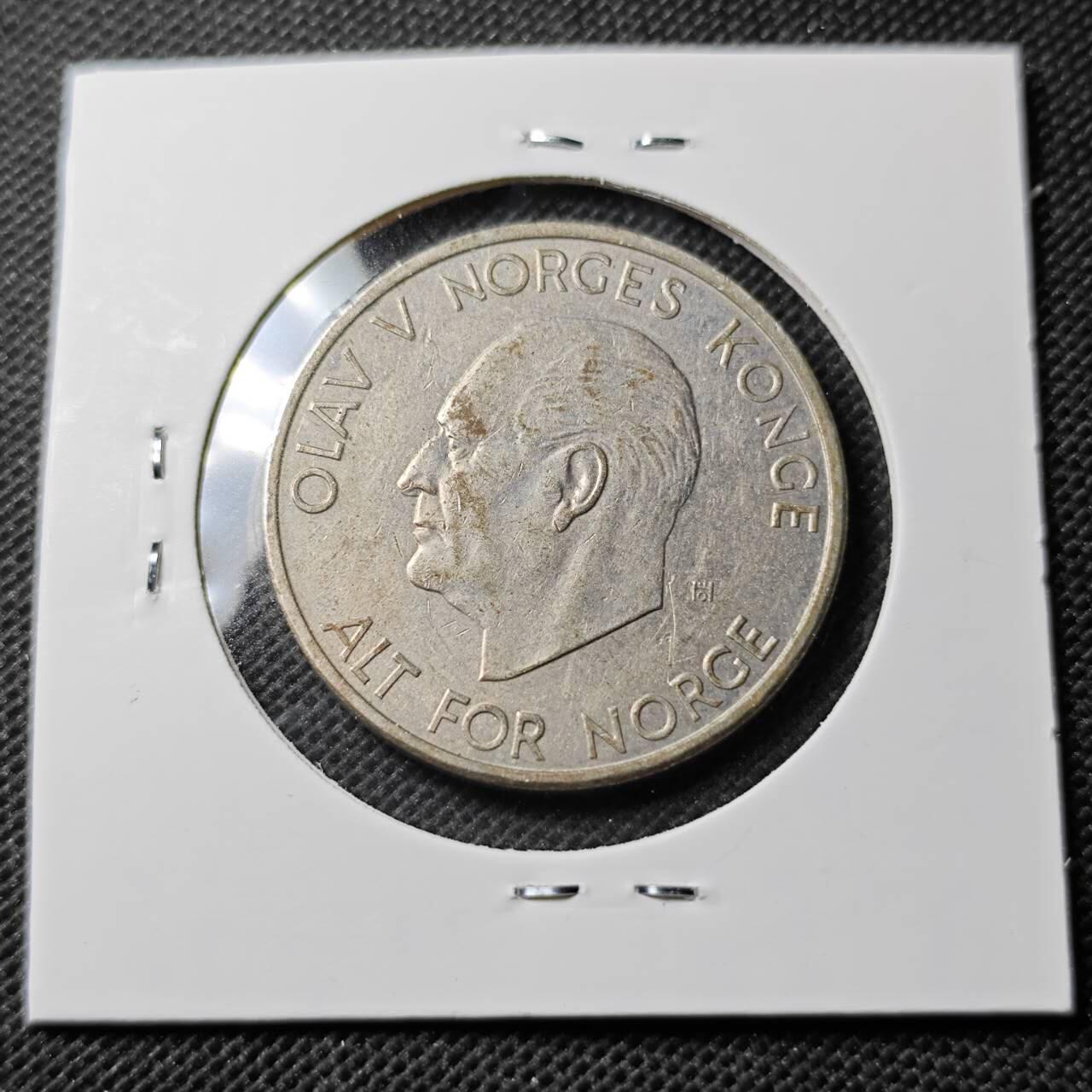 KK钱币收藏小铺 第354场 2月预留时间 周末发货  1972挪威5克朗