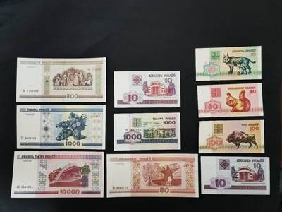 外国纸币专场251018第五十八场 - 白俄罗斯🇧🇾10张，除500.1000.1万三张9品外。其他的全新品相UNC。