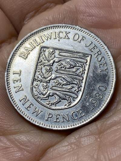 2025年第一百零九场(总第一百三十五场）外国好品散币(免佣金) - 英属泽西岛🇯🇪1980年10新便士(伊丽莎白二世中年花冠，十进制第一版关门年)