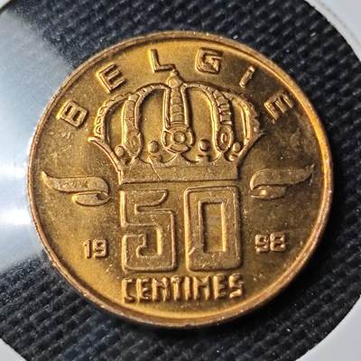 KK钱币收藏小铺 第354场 2月预留时间 周末发货 -  1998比利时50分 好品