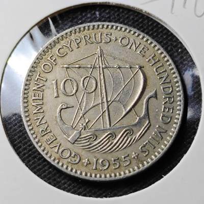 KK钱币收藏小铺 第354场 2月预留时间 周末发货 -  1955英属塞浦路斯米尔