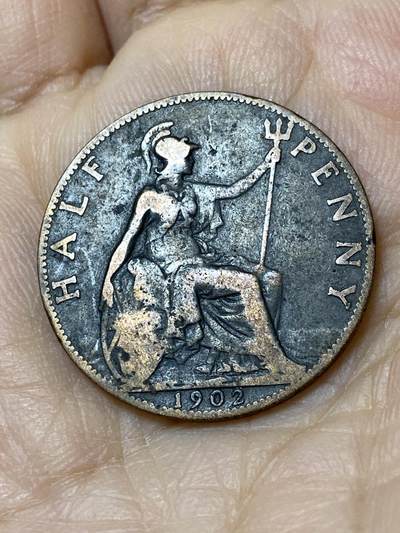 2025年第一百零九场(总第一百三十五场）外国好品散币(免佣金) - 英国🇬🇧1902年半便士(爱德华七世加冕年，首发年)