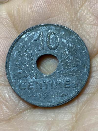 2025年第一百零九场(总第一百三十五场）外国好品散币(免佣金) - 法国🇫🇷1941年10生丁(二战维希傀儡政府时期，首发年仅发行3年)