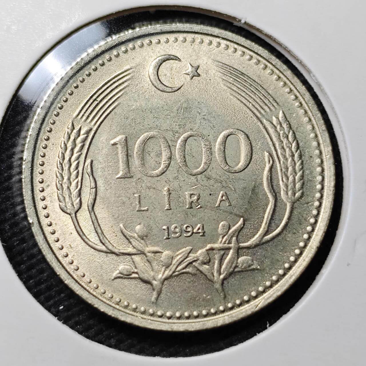 KK钱币收藏小铺 第354场 2月预留时间 周末发货  土耳其1000里拉 好品