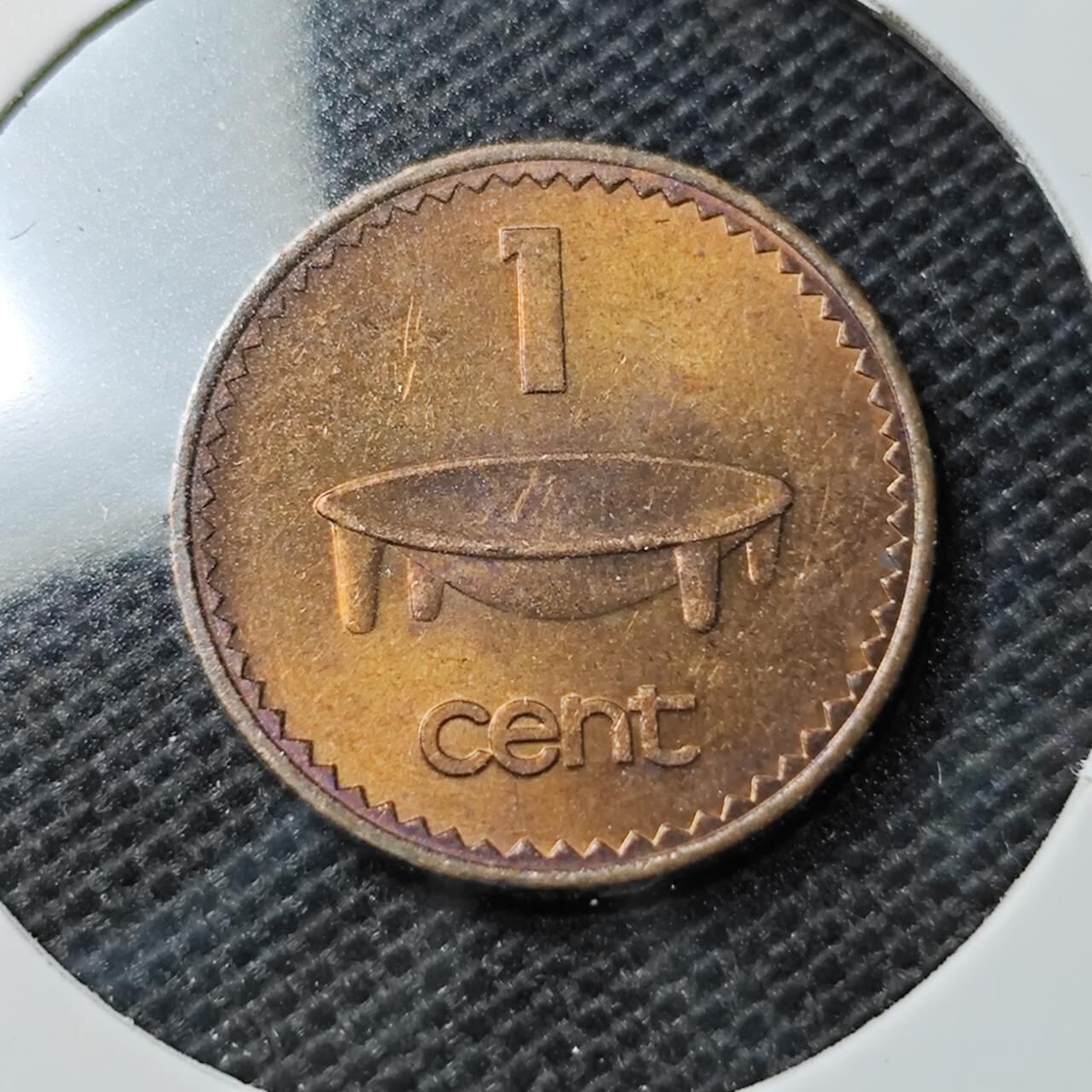 KK钱币收藏小铺 第354场 2月预留时间 周末发货  1987斐济1分铜币 好品