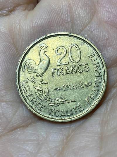 2025年第一百零九场(总第一百三十五场）外国好品散币(免佣金) - 法兰西第四共和国1952年20法郎