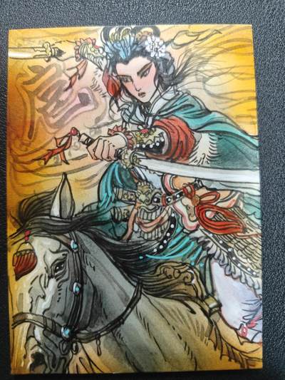 天玑星卡拍第129期《10.16周四截拍》持续收拍收评中 满赠卡需备注 - 【手绘卡】齐卡文化 梓墨 一丈青扈三娘 手绘卡