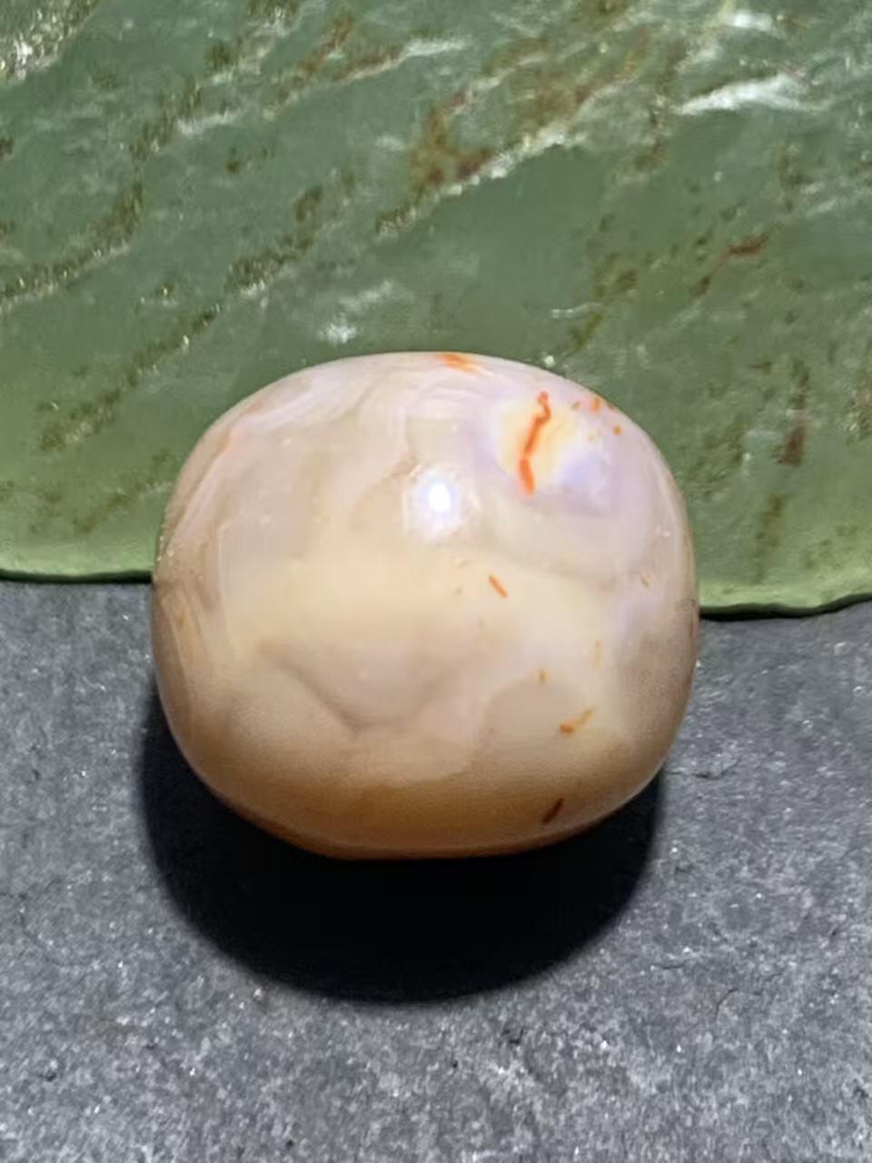 川料南红玛瑙通货老形桶珠一颗！配串利器！