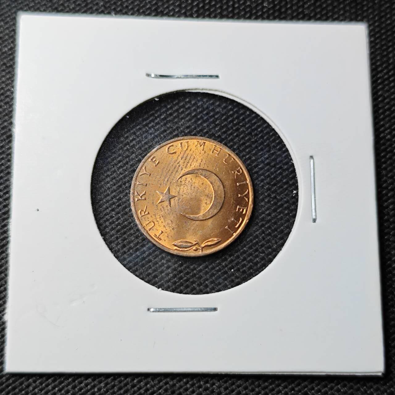 KK钱币收藏小铺 第354场 2月预留时间 周末发货 1974土耳其5库鲁铜币 好品 