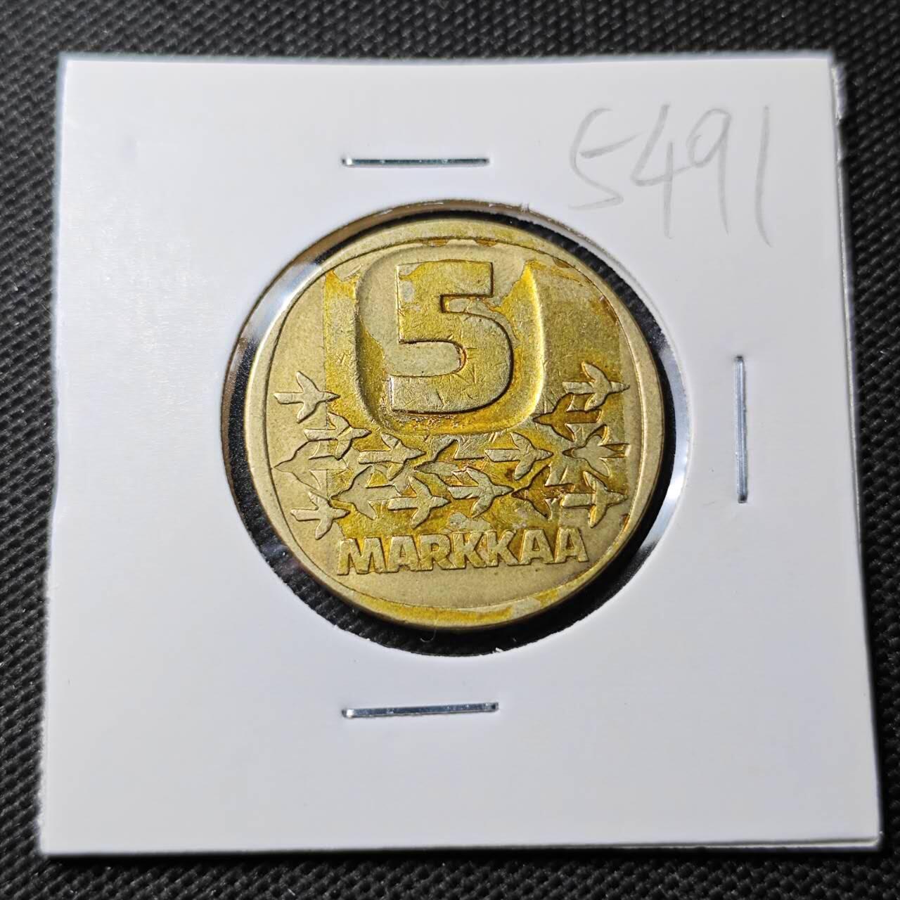 KK钱币收藏小铺 第354场 2月预留时间 周末发货  芬兰5马克破冰船