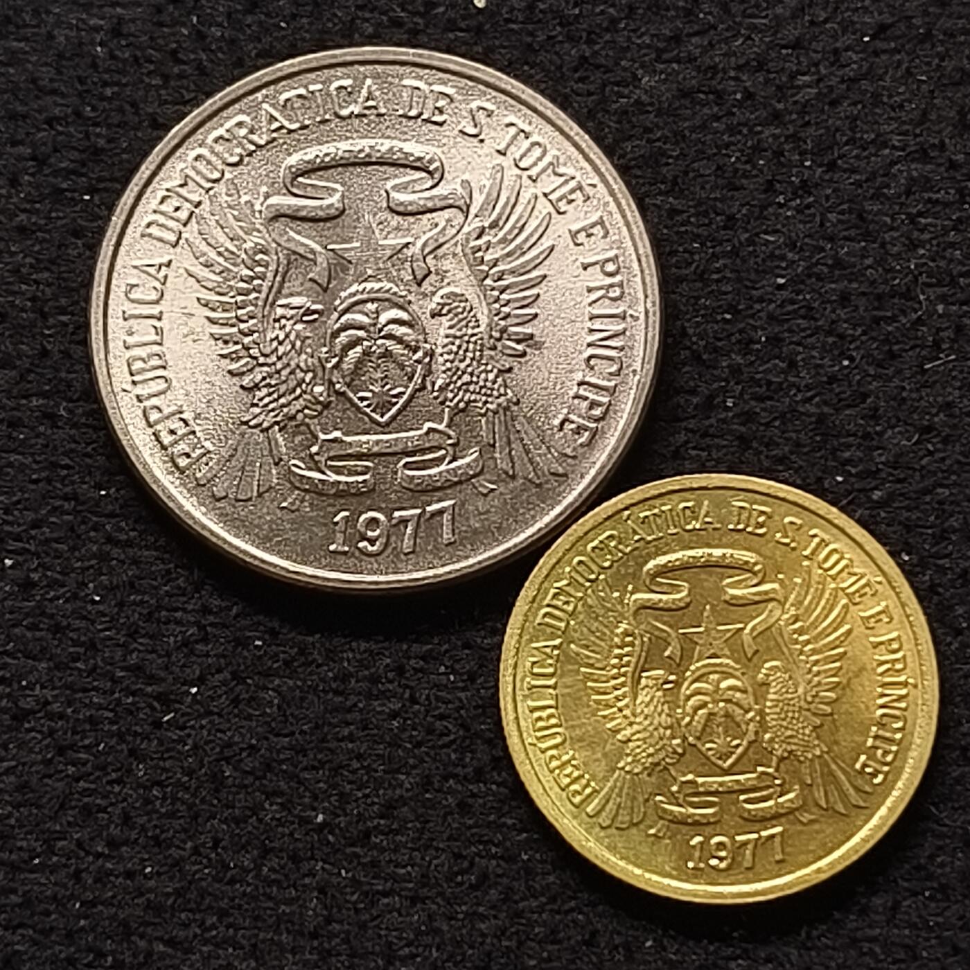 【全场包邮】纯粹捡漏拍468场 圣多美和普林西比1977年FAO纪念币一对BU稀少