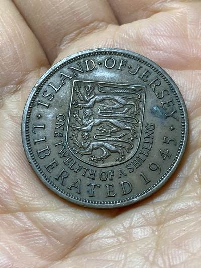 2025年第一百零九场(总第一百三十五场）外国好品散币(免佣金) - 英属泽西岛🇯🇪1954年1/12先令(1945二战胜利纪念币)