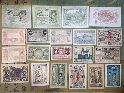 《竞宝斋》第427场 周日，周一  2场连拍 （全场包邮） - 20张一组 1915年左右德国德紧纸币 品种挺多 细节见图