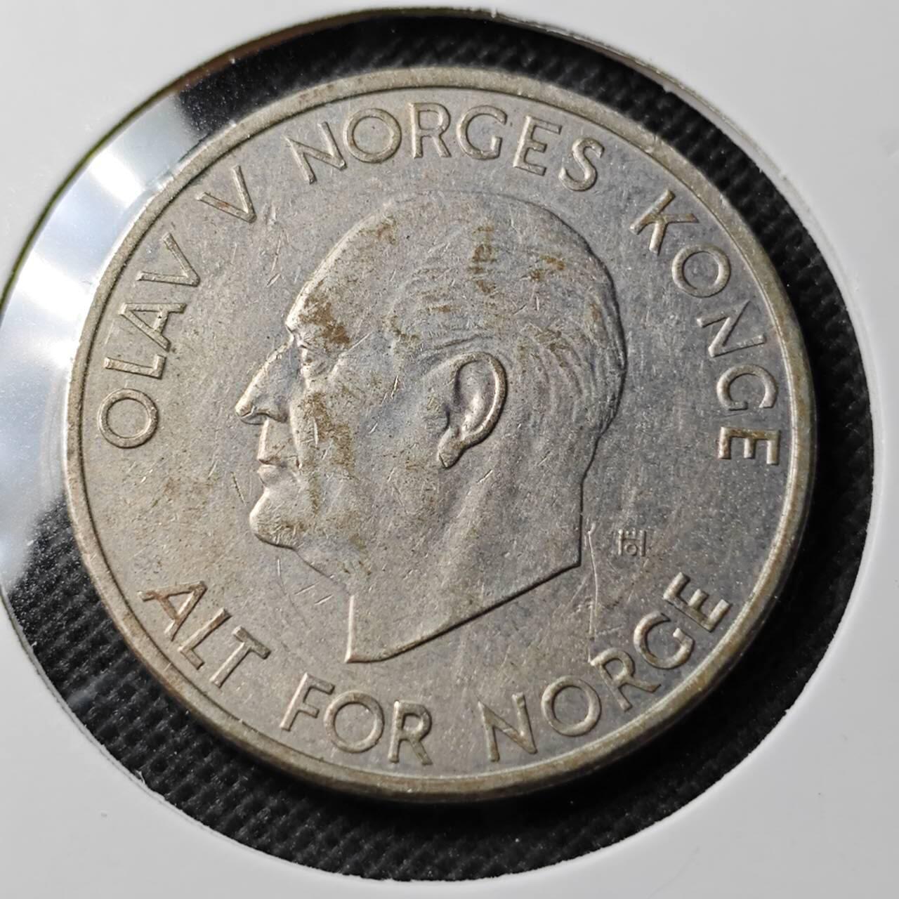 KK钱币收藏小铺 第354场 2月预留时间 周末发货  1972挪威5克朗