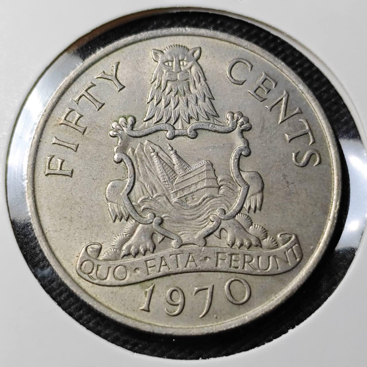 KK钱币收藏小铺 第354场 2月预留时间 周末发货  1970百慕大50分