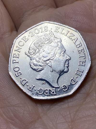 2025年第一百零九场(总第一百三十五场）外国好品散币(免佣金) - 英国🇬🇧2018单年份50便士(人民代表法案100周年纪念币)
