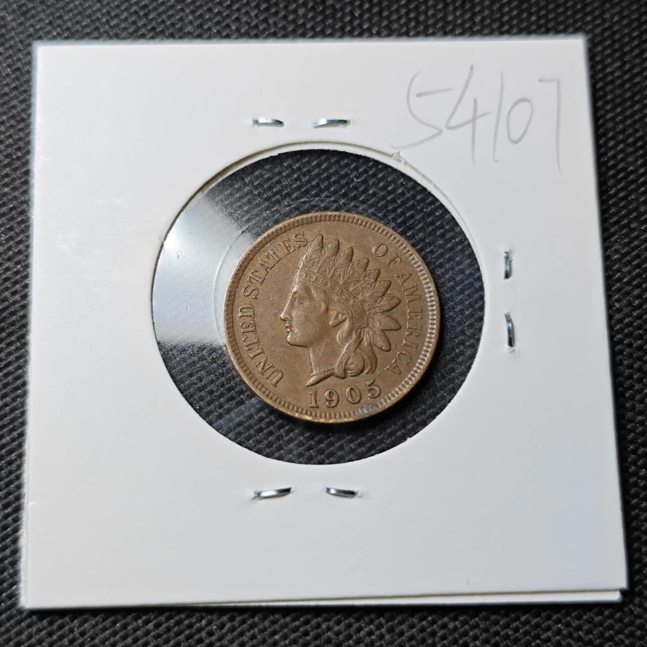 KK钱币收藏小铺 第354场 2月预留时间 周末发货  1905美国1分铜币