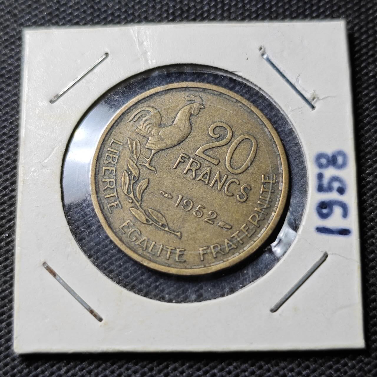 KK钱币收藏小铺 第354场 2月预留时间 周末发货  法国20法郎纪念币