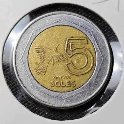 KK钱币收藏小铺 第354场 2月预留时间 周末发货 -  秘鲁5索尔双色币