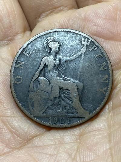 2025年第一百零九场(总第一百三十五场）外国好品散币(免佣金) - 英国🇬🇧1901年1便士(维多利亚女王逝世年，老年披纱关门年)
